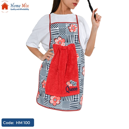 HM 100 مريلة مطبخ خامة ووتربروف مع فوطة قطنية منفصلة - الصورة 1