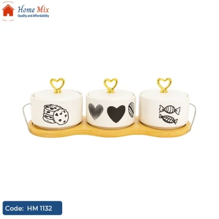 طقم تسالي وكاندي بورسلين – 3 قطع