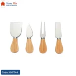 طقم سكاكين جبنة – 4 قطع بيد خشب 🧀🔪