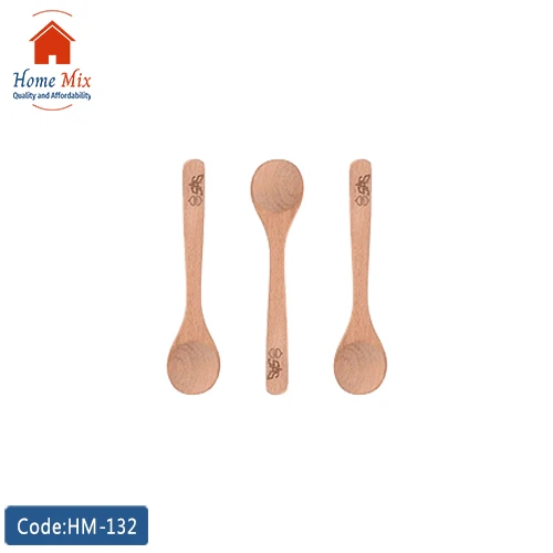 HM-132 طقم معالق شاي خشب – 6 قطع – معالجة بطبقة زيت للحماية - الصورة 1