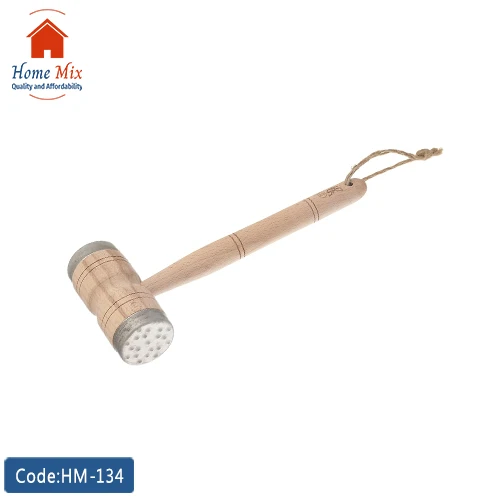 HM-134 شاكوش لحم خشب بيد قوية مع قطعة استانلس ستيل – مطرقة مطبخ للتحمير والتسوية - الصورة 1