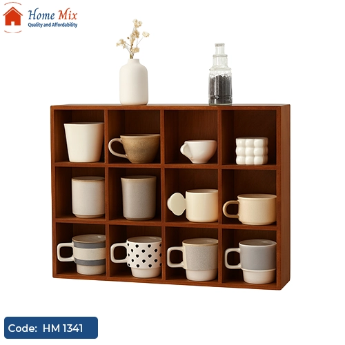 HM 1341 بيت مجات خشب سويدي – منظم أكواب 12 خانة - الصورة 1