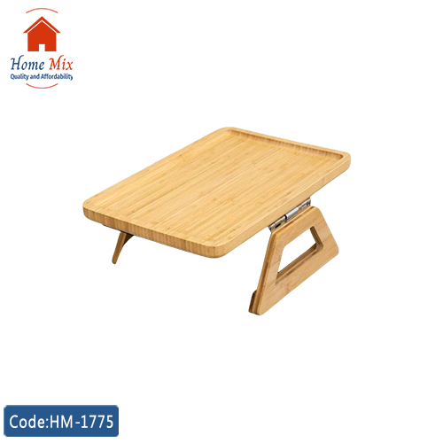 HM-1775 صينية مسند خشب – صينية بامبو قابلة للطي متعددة الاستخدامات - الصورة 1
