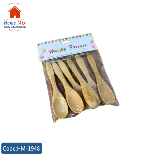 HM-1948 طقم معالق خشب مينى للتوابل والعسل – 6 قطع - الصورة 1