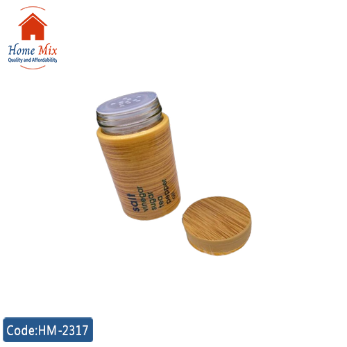 HM-2317 ملاحة زجاج بغطاء خشبي – سعة 250 مللي - الصورة 1