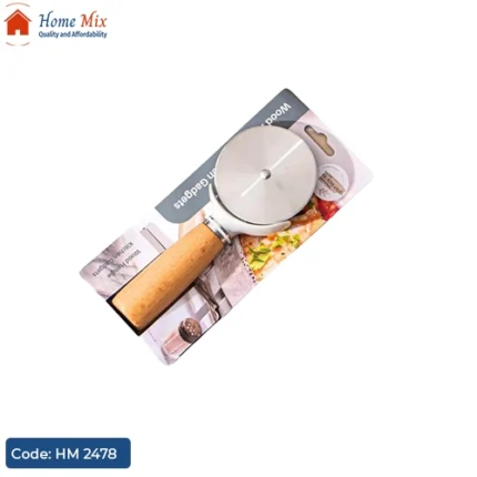 قطاعة بيتزا ستيل بيد خشب 🍕