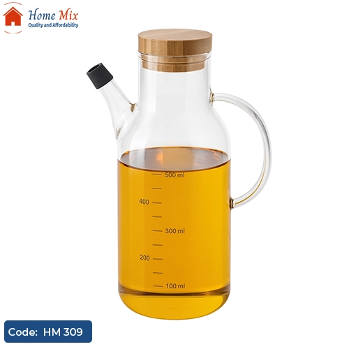 HM 309 زياتة زجاج بايركس حراري بغطاء خشب – 800 مللي - الصورة 1