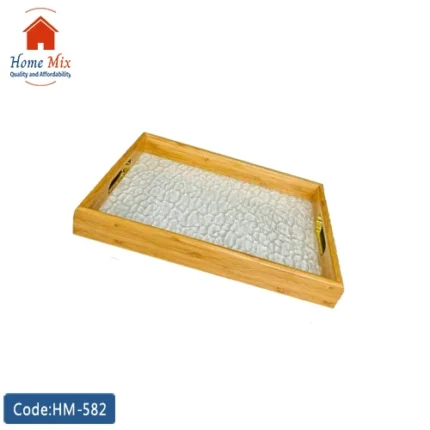 صواني تقديم بكنار خشب بامبو – طقم 2 صينية