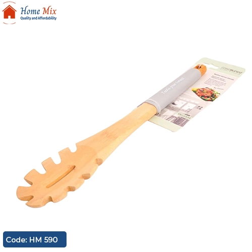 HM 590 معلقة مكرونة خشب بيد سيليكون 🍝 - الصورة 1