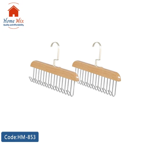 HM-853 طقم شماعة مالتى هوك خشب × 2 - الصورة 1