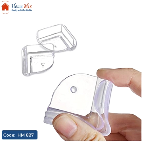HM 887 حامي زوايا سيليكون شفاف – باكت 4 قطع لحماية الأطفال والكبار - الصورة 1
