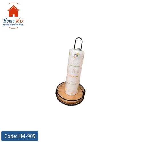 HM-909 حامل مناديل خشب × معدن - الصورة 1