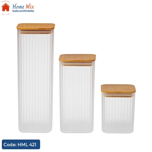 HML 421 علبة بقوليات أكريلك شفاف مضلع – حجم كبير - الصورة 1