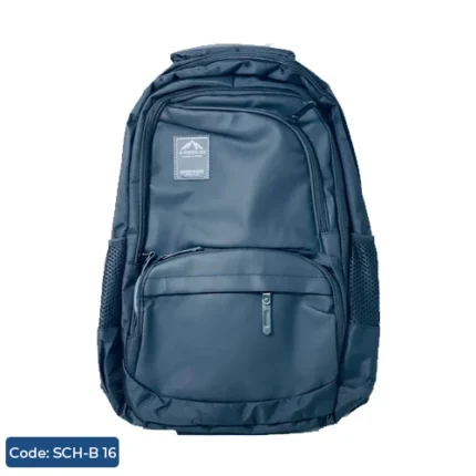 شنطة مدرسية جلد للأولاد، 5 سوستة - رمادي داكن