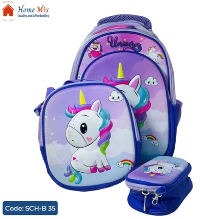 طقم شنطة يونيكورن 3D للبنات