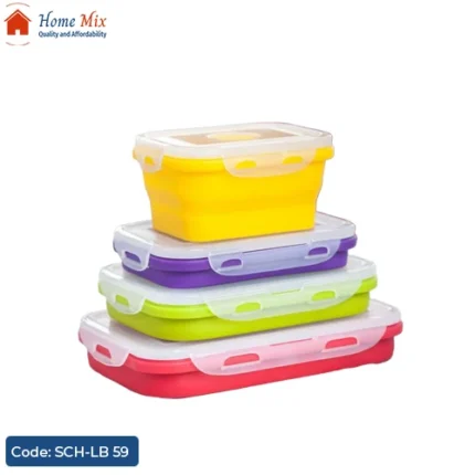 طقم لانش بوكس سيليكون قابل للطي