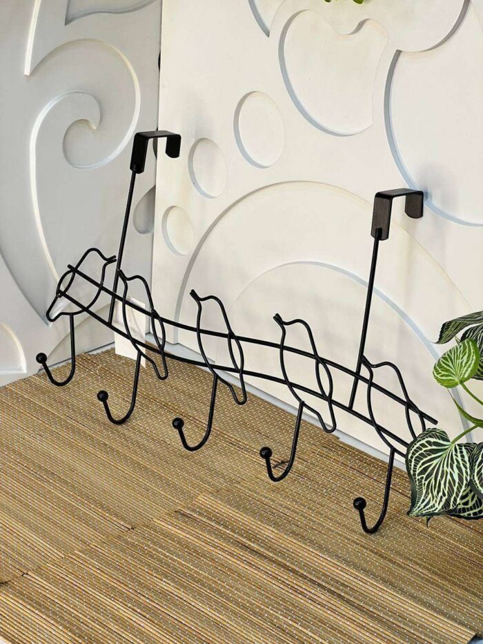 ⁦شماعة باب معدن بتصميم عصفورة – 5 هوكات قوية تركب بدون مسامير (مستوردة)⁩ - الصورة ⁦2⁩