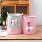 ⁦باسكت تخزين Little Girl – كتان متين بمقابض قوية | مقاس 45×35 سم⁩ - الصورة ⁦2⁩