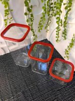 ⁦طقم علب بقوليات أكريلك بيور 3 قطع – بغطاء مُحكم الغلق مانع للانسكاب⁩ - الصورة ⁦2⁩