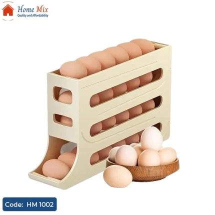 منظم بيض تلقائي الدوران للثلاجة – 4 دور بسعة 30 بيضة مقاس 35.7×19.6 سم