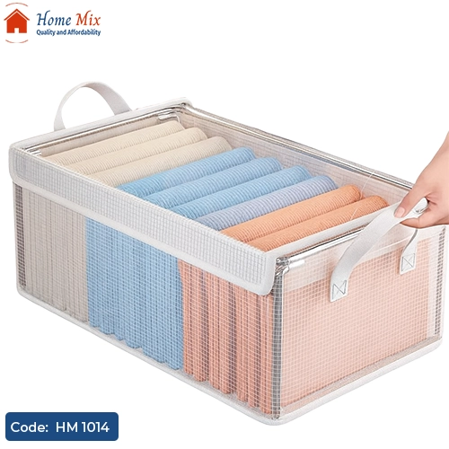 HM 1014 منظم ملابس ووتربروف شفاف بقوائم معدنية – مقاس 47×30×19 سم - الصورة 1