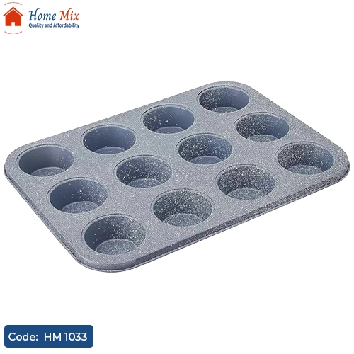 HM 1033 صينية كب كيك جرانيت 12 قالب مقاومة للالتصاق - الصورة 1