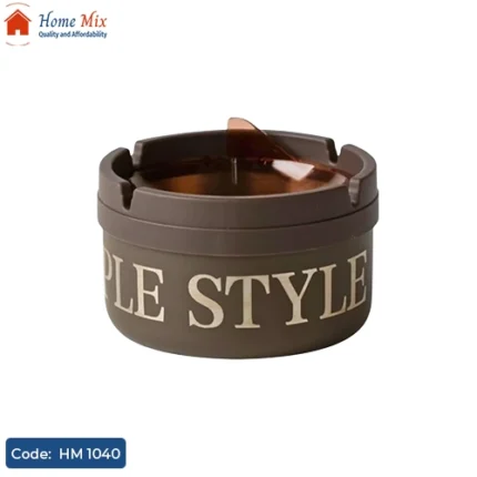 طفاية استانلس بكفر أكريليك بغطاء غلق محكم – مقاس 10 سم