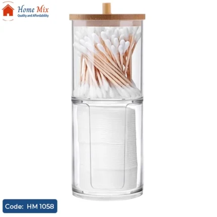 منظم قطن وودانة أكريليك شفاف – 2 دور متحرك عملي وأنيق