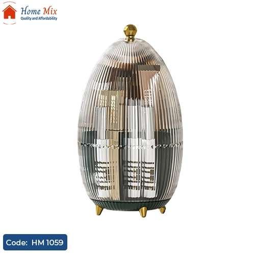 HM 1059 منظم ميك أب دوّار أكريلك شفاف 360 درجة – مقاس 27×15 سم - الصورة 1