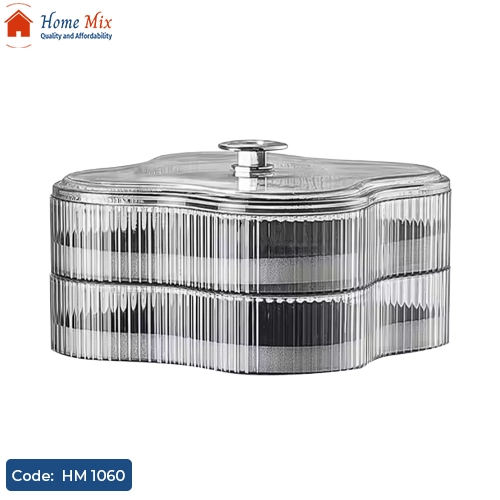 HM 1060 منظم إكسسوارات أكريلك شفاف 2 دور أنيق لترتيب الحُلي - الصورة 1