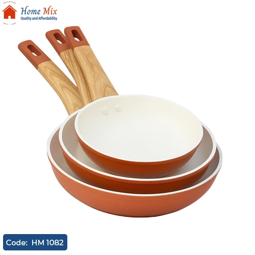 HM 1082 طقم قلايات سيراميك Soft Touch – 3 قطع بمقاسات مختلفة (29/24/28 سم) - الصورة 1