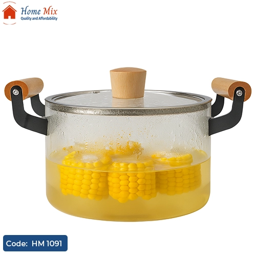 HM 1091 حلة زجاج بايركس حرارية 4.5 لتر – للطهي والتقديم مباشرة - الصورة 1