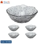 طقم بولات فواكه وسلطات زجاج فاميـه – 5 قطع (4 بولة كبيرة + 1 بولة صغيرة)