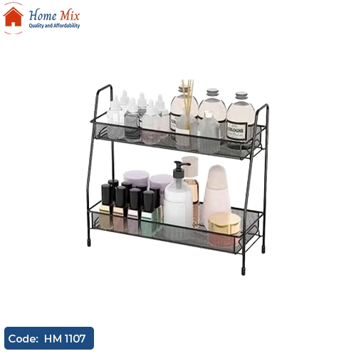 HM 1107 استاند ومنظم حمام ومطبخ معدن 2 دور – متعدد الاستخدام - الصورة 1