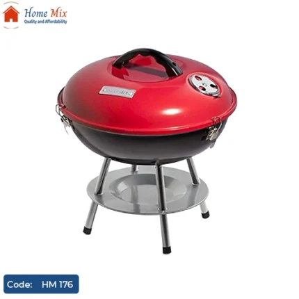 شواية المندي المدورة – تصميم أنيق باللونين الأحمر والأسود