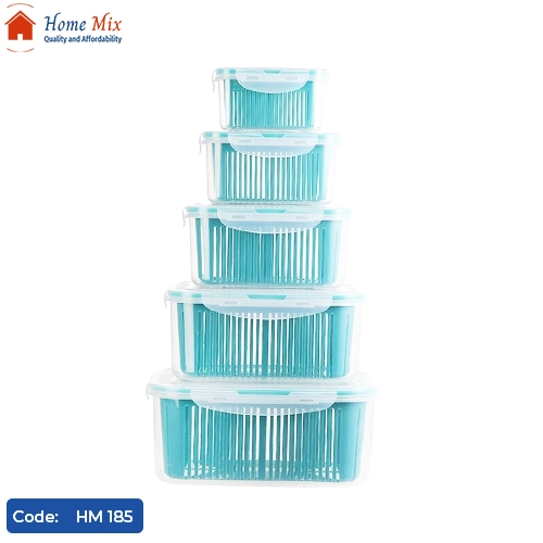 HM 185 طقم علب تلاجة 5×1 بالمصفاة - الصورة 1