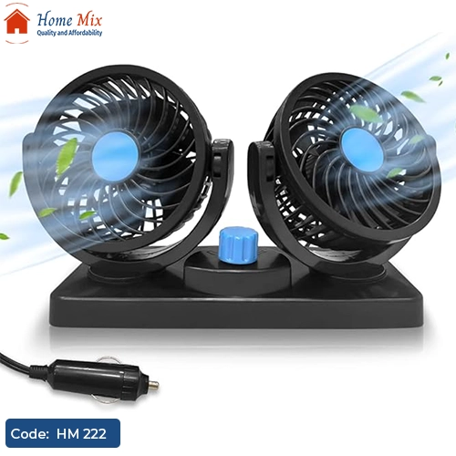 HM 222 مروحة عربية مزدوجة الرأس – 5 ريشة قوية – دوران 360° وتثبيت بدبل فيس - الصورة 1