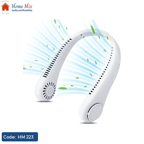 HM 223 مروحة رقبة محمولة – خفيفة الوزن – شحن USB – لتبريد فوري في أي مكان - الصورة 1