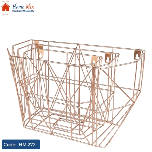 HM 272 طقم باسكت جولد – 3 مقاسات بخامة معدن مطلي ضد الصدأ - الصورة 1