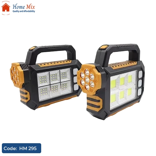 HM 295 كشاف طوارئ متعدد الإضاءة قابل للشحن بالطاقة الشمسية وUSB مع خاصية باور بانك - الصورة 1