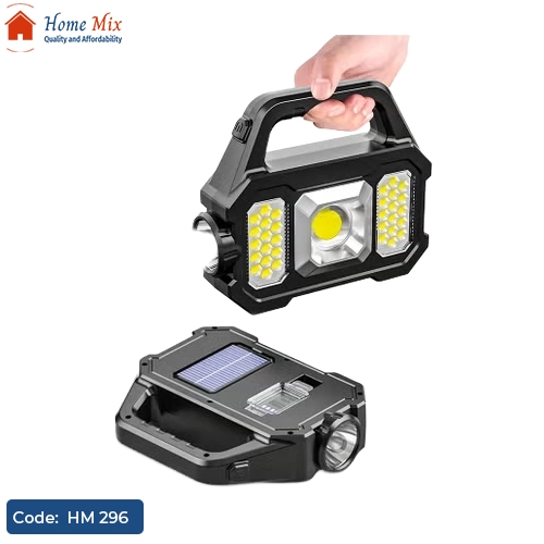 HM 296 كشاف إيكو صديق للبيئة قابل للشحن بالطاقة الشمسية – مستويات إضاءة متعددة وتصميم أنيق - الصورة 1