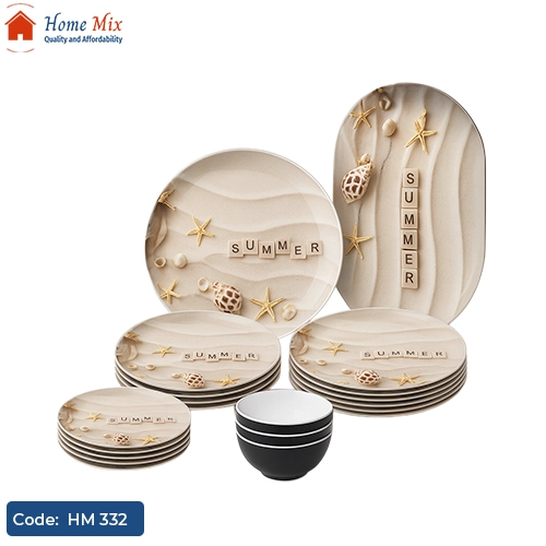 HM 332 طقم الساحل ميلامين بيور مقاوم للكسر – 18 قطعة - الصورة 1