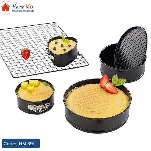 HM 391 طقم صواني شيز كيك كلبس – 3 أشكال مختلفة من خامة صاج مستورد - الصورة 1