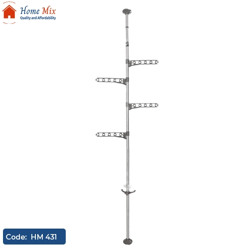 HM 431 استاند ملابس عمودي استانلس ثقيل بارتفاع 3 متر – تصميم عصري للتنظيم والتجفيف - الصورة 1