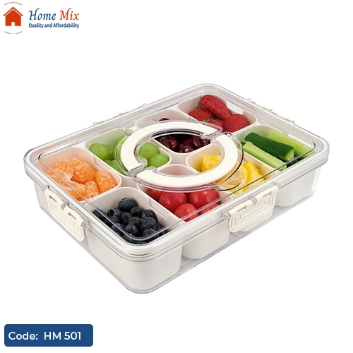 HM 501 منظم أكريليك بغطاء و4 علب داخلية – خامة صحية بفتحة تهوية - الصورة 1