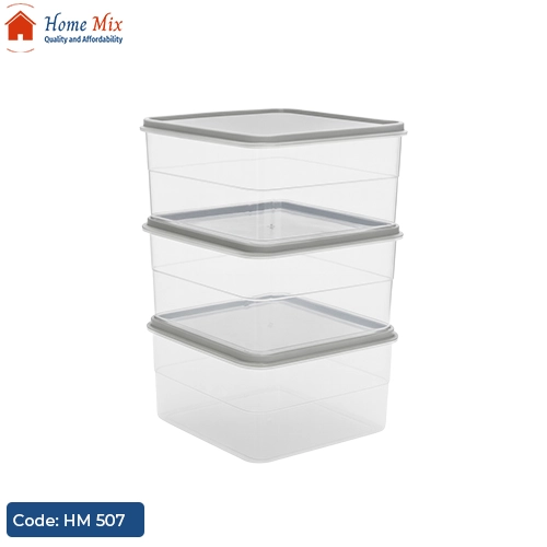 HM 507 طقم علب ثلاجة أكريليك بيور بغطاء سيليكون – 3 لتر (3 قطع) - الصورة 1
