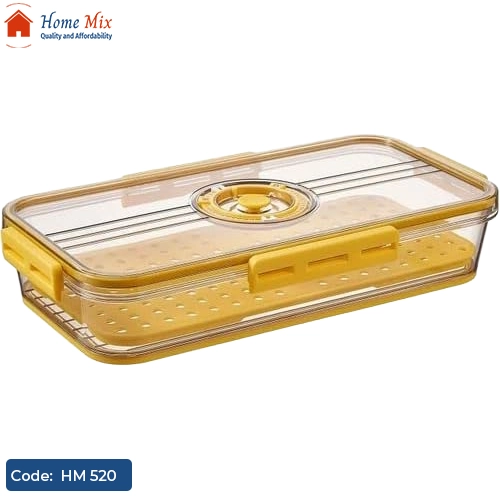 HM 520 علبة ثلاجة أكريليك صحية بمصفى لتصفية الخضروات والفواكه - الصورة 1