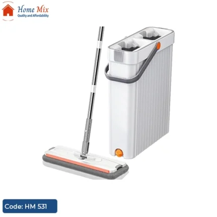 موب تنظيف بيد استانلس + جردل مزدوج عملي