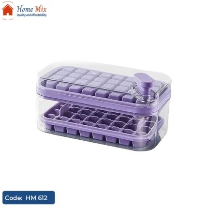 علبة ثلج أكريليك ICE LATTICE بغطاء وجاروف – 2 قالب لتكوين مكعبات الثلج والعصائر