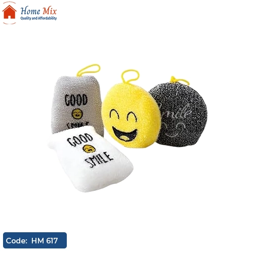 HM 617 طقم اسفنجة سمايل لتنظيف الأواني والحلل – 4 قطع - الصورة 1